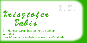 krisztofer dabis business card